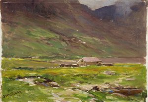 Lake Ogwen (olie på panel)