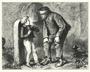 Illustration til store forventninger af Charles Dickens (gravering)