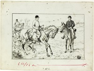 Tre ryttere på jagt af Francis Arthur Fraser
