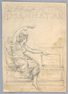 Design til forsiden af Manhattan Illustrated Monthly Magazine af Francis Augustus Lathrop