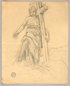 Skitse til Central Figur i Himmelfart af Francis Augustus Lathrop