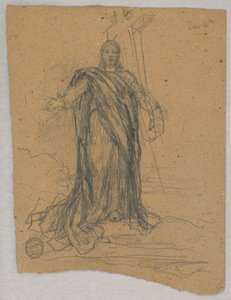 Skitse til Central Figur i Himmelfart af Francis Augustus Lathrop