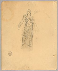 Skitse til Central Figur i Himmelfart af Francis Augustus Lathrop