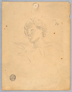 Skitse til hovedet af en engel af Francis Augustus Lathrop