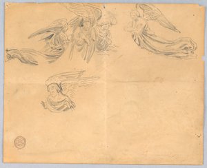 Skitse af engle af Francis Augustus Lathrop