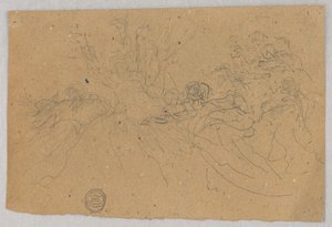 Skitse af figurgruppe for Ascension af Francis Augustus Lathrop