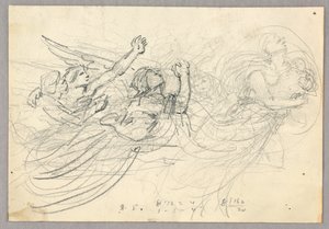 Skitse af figurgruppe for Ascension af Francis Augustus Lathrop