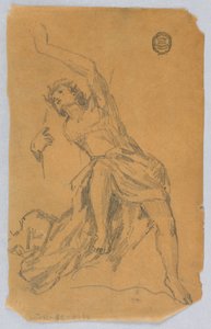 Skitse af figur med draperi af Francis Augustus Lathrop