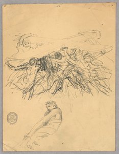 Skitse af figurer, der bærer et kors af Francis Augustus Lathrop