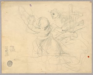 Skitse af figurer til Ascension af Francis Augustus Lathrop