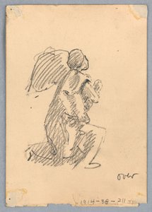 Skitse af knælende engel af Francis Augustus Lathrop