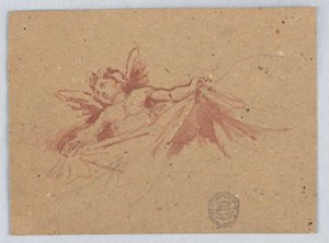 Skitse af Putti med Draperi af Francis Augustus Lathrop