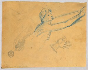 Skitse af trompeterende engel af Francis Augustus Lathrop