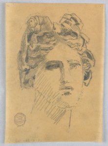 Skitse af kvindens hoved af Francis Augustus Lathrop