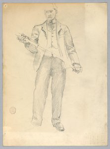 Skitse af en mand af Francis Augustus Lathrop
