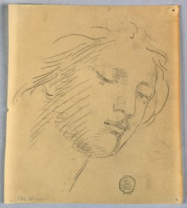 Skitse af en kvindes ansigt af Francis Augustus Lathrop