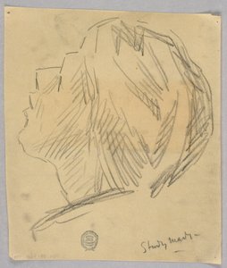 Skitse af et kvindehoved af Francis Augustus Lathrop