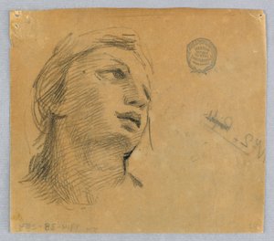 Skitse af et kvindehoved af Francis Augustus Lathrop