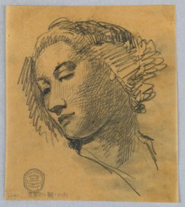 Skitse af et kvindehoved af Francis Augustus Lathrop