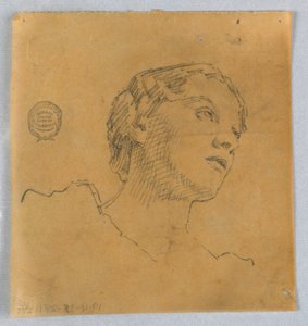 Skitse af et kvindehoved af Francis Augustus Lathrop