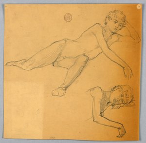 Studier af nøgen figur af Francis Augustus Lathrop