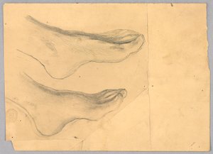 Undersøgelse for "Diana og hendes ledsagere blandt konstellationerne" af Francis Augustus Lathrop