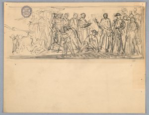 Studer til et vægmaleri eller panel af Francis Augustus Lathrop