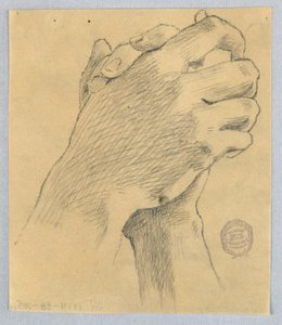 Studie af knugede hænder af Francis Augustus Lathrop
