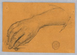 Studie af hånd og håndled af Francis Augustus Lathrop