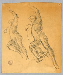 To skitser af en nøgen figur af Francis Augustus Lathrop