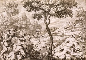 Cony Catching, graveret af Wenceslaus Hollar, 1671 af Francis Barlow