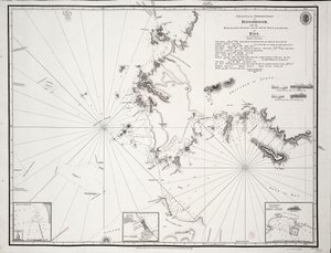 Kort over forbjerget Boodroom med Karabaghla-øerne og nordspidsen af øen Kos ... af Francis Beaufort F.R.S. ... 1811 af Francis Beaufort