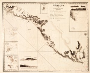 Karamania Chart III fra Cape Karaboornoo til Cape Anamour af Francis Beaufort