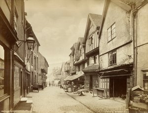 Butcher Row, middelaldergade i Coventry, Warwickshire, c1880 af Francis Bedford