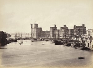 Carnarvon Castle og flodmunding (578) af Francis Bedford