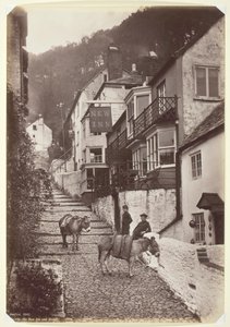 Clovelly, the New Inn and Street, 186094. af Francis Bedford