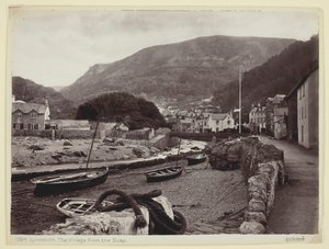 Lynmouth, Landsbyen fra kajen, 186094. af Francis Bedford