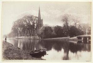 Stratford-on-Avon, Church from the Avon, 186094. af Francis Bedford