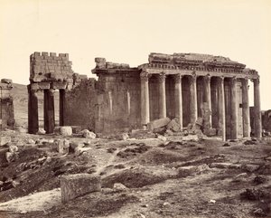 Jupiter-templet, set fra nordøst, Baalbek af Francis Bedford