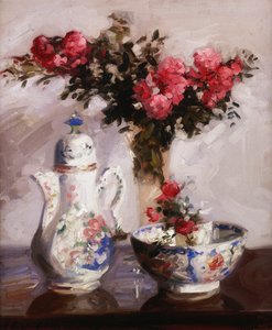 Famille Rose kaffekande af Francis Campbell Boileau Cadell