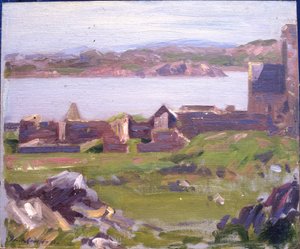 The Ruins of Iona Abbey (olie på lærred) af Francis Campbell Boileau Cadell