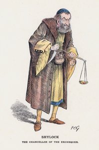 Shylock, finansministeren (farve litho)