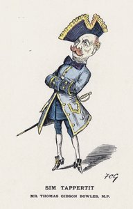 Sim Tappertit, Mr Thomas Gibson Bowles (farve litho) af Francis Carruthers Gould