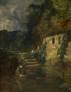 En Mølle nær Tintern, ca. 1824-26 (olie på panel, mahogni) af Francis Danby