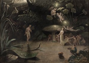 Scene fra en midsommernatsdrøm, ca. 1832 (akvarel på papir) af Francis Danby