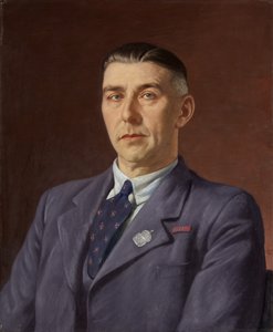 Portræt af Percival Henry Martin, Post Office, Bristol, ca. 1941-45 (olie på lærred) af Francis Dodd