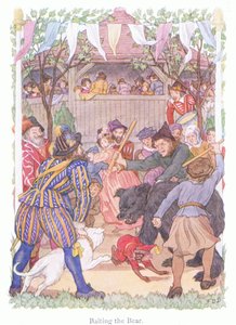 Baiting the bear (farvelitografi) af Francis Donkin Bedford