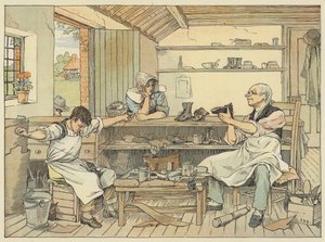 Skomager (farvelitografi) af Francis Donkin Bedford
