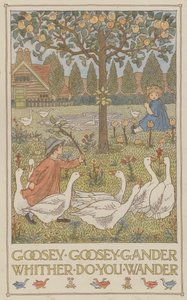 Goosey goosey gander whither do you wander (farvelitografi) af Francis Donkin Bedford