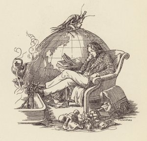 Illustration til The Cricket on the Hearth af Charles Dickens (farvelitografi) af Francis Donkin Bedford